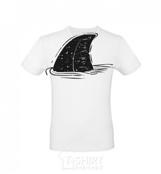 Men's T-Shirt Shark fin White фото