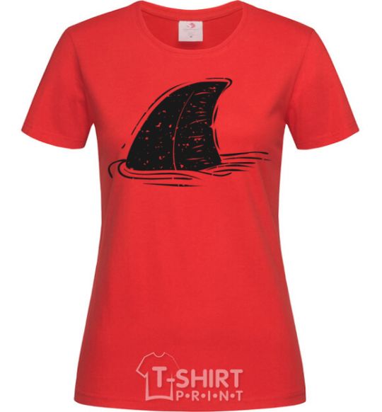 Женская футболка Плавник акулы Красный фото