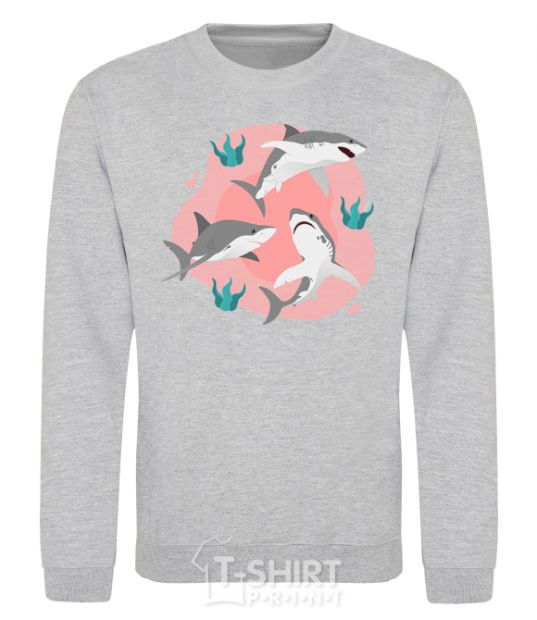 Sweatshirt Sharks in pink sport-grey фото