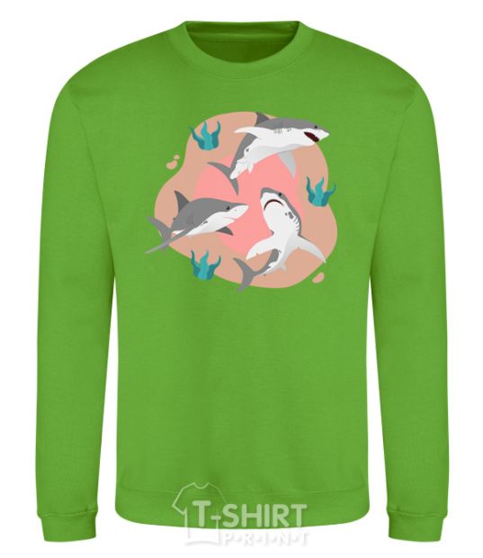 Sweatshirt Sharks in pink orchid-green фото