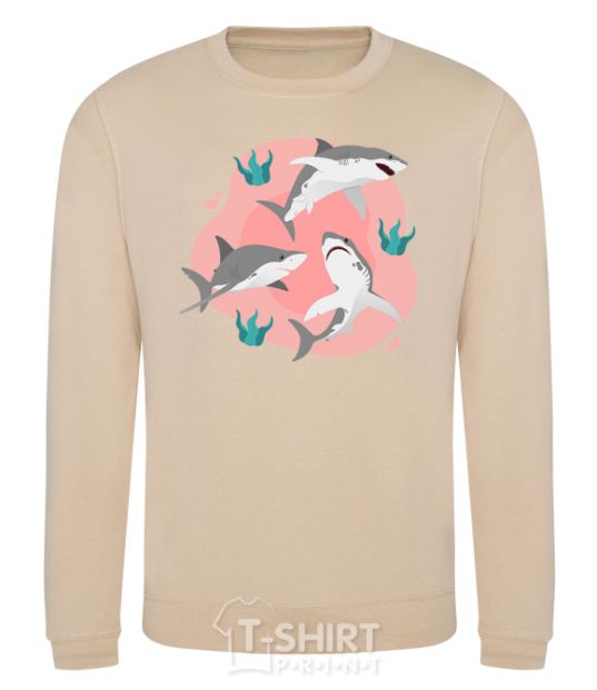 Sweatshirt Sharks in pink sand фото