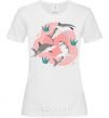 Women's T-shirt Sharks in pink White фото