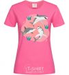 Women's T-shirt Sharks in pink heliconia фото