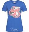 Women's T-shirt Sharks in pink royal-blue фото