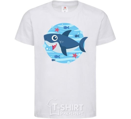 Kids T-shirt Happy shark White фото