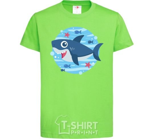 Kids T-shirt Happy shark orchid-green фото