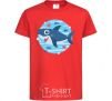 Kids T-shirt Happy shark red фото