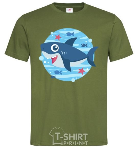 Men's T-Shirt Happy shark millennial-khaki фото