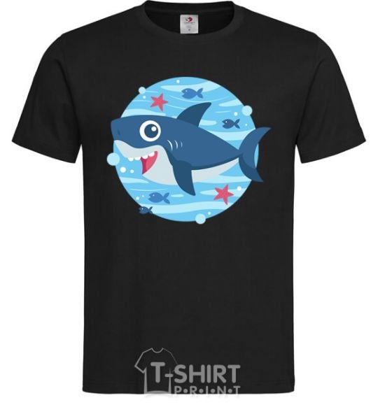 Men's T-Shirt Happy shark black фото