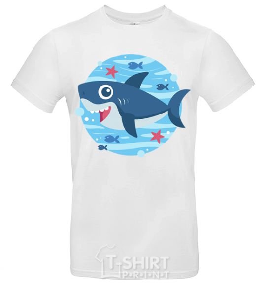 Men's T-Shirt Happy shark White фото