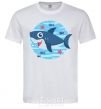 Мужская футболка Happy shark Белый фото