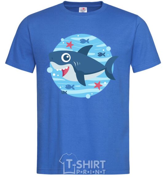 Men's T-Shirt Happy shark royal-blue фото