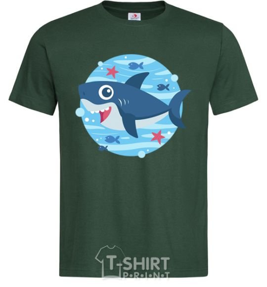 Men's T-Shirt Happy shark bottle-green фото