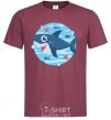 Men's T-Shirt Happy shark burgundy фото