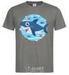 Men's T-Shirt Happy shark dark-grey фото