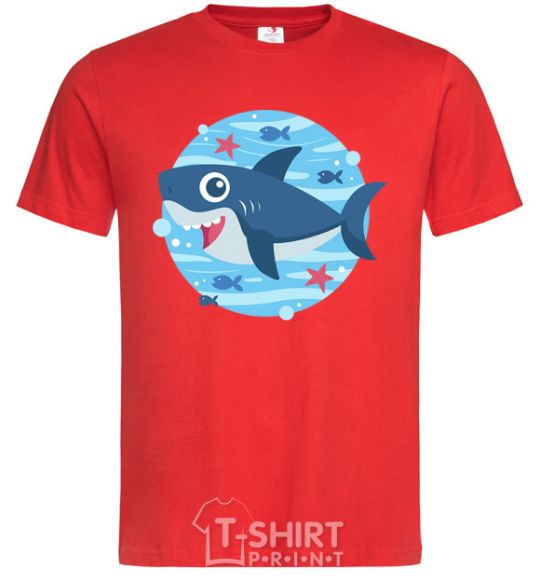 Men's T-Shirt Happy shark red фото