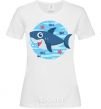 Women's T-shirt Happy shark White фото