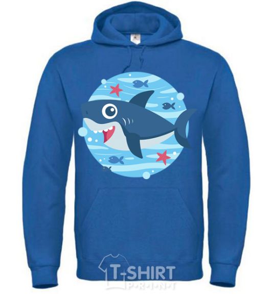 Men`s hoodie Happy shark royal фото