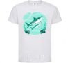 Kids T-shirt Turquoise sharks White фото