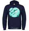 Men`s hoodie Turquoise sharks navy-blue фото