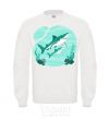 Sweatshirt Turquoise sharks White фото