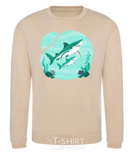 Sweatshirt Turquoise sharks sand фото