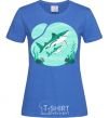 Women's T-shirt Turquoise sharks royal-blue фото