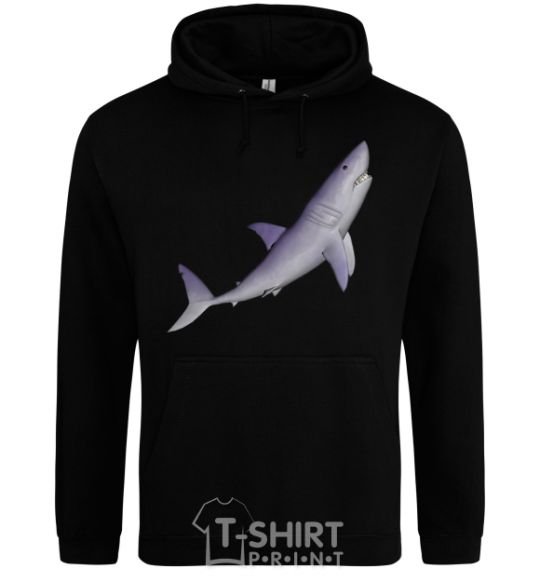 Мужская толстовка (худи) Violet shark Черный фото