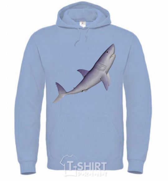 Men`s hoodie Violet shark sky-blue фото