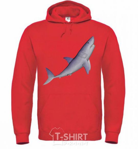 Men`s hoodie Violet shark bright-red фото