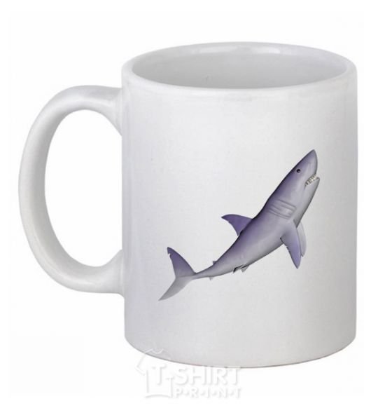 Ceramic mug Violet shark White фото