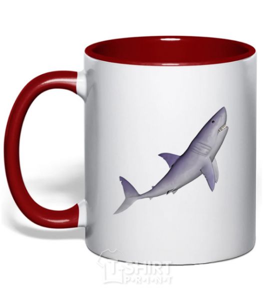 Чашка с цветной ручкой Violet shark Красный фото