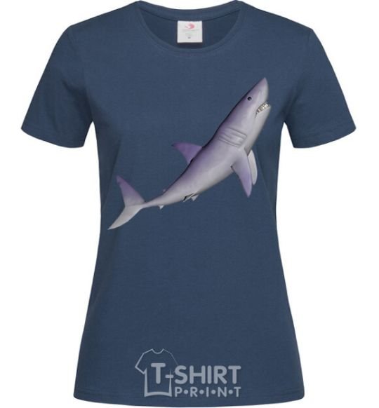 Women's T-shirt Violet shark navy-blue фото