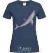 Women's T-shirt Violet shark navy-blue фото