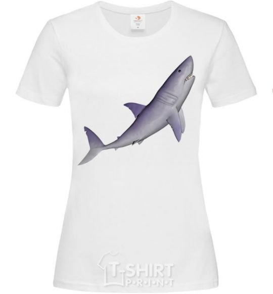 Women's T-shirt Violet shark White фото