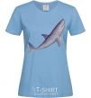 Women's T-shirt Violet shark sky-blue фото