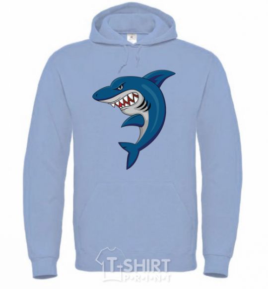 Men`s hoodie Blue shark sky-blue фото