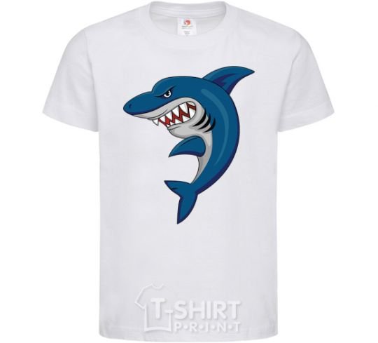 Kids T-shirt Blue shark White фото