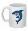 Ceramic mug Blue shark White фото