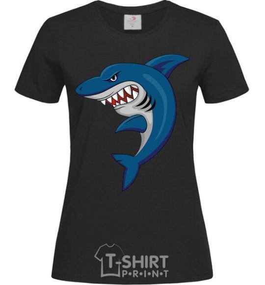 Women's T-shirt Blue shark black фото