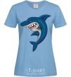 Women's T-shirt Blue shark sky-blue фото