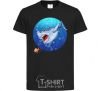 Kids T-shirt A shark and a fish black фото