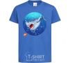Kids T-shirt A shark and a fish royal-blue фото