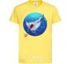 Kids T-shirt A shark and a fish cornsilk фото