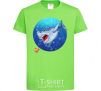Kids T-shirt A shark and a fish orchid-green фото