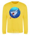 Sweatshirt A shark and a fish yellow фото