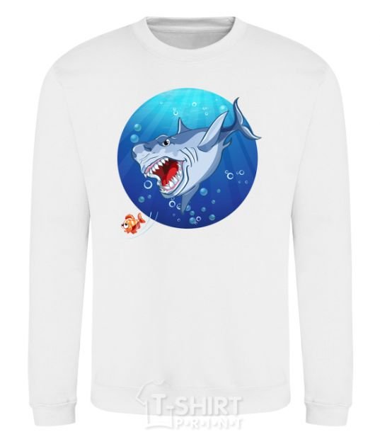 Sweatshirt A shark and a fish White фото