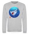 Sweatshirt A shark and a fish sport-grey фото