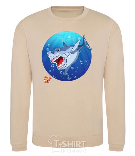 Sweatshirt A shark and a fish sand фото