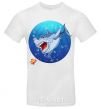Men's T-Shirt A shark and a fish White фото